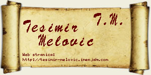 Tešimir Melović vizit kartica